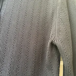 Zara Black Dress L Bodycon Work Long sleeve Preppy Ribbed Fitted Professional thumbnail 4