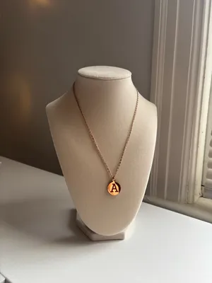 Gold Initial Necklace Letter A Pendant Minimal Dainty Personalized Jewelry thumbnail 8