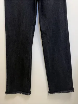Aviator Nation Gypsy Hi Rise Wide Leg Jean Distressed Denim in Vintage Black 25 thumbnail 8