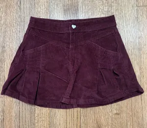 Celebrity Pink Burgundy Corduroy Skirt thumbnail 1