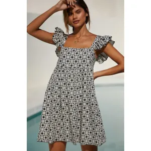 Tuckernuck Ro’s Garden Elizabeth Green & White Floral Dress Cotton Mini Sz S thumbnail 2