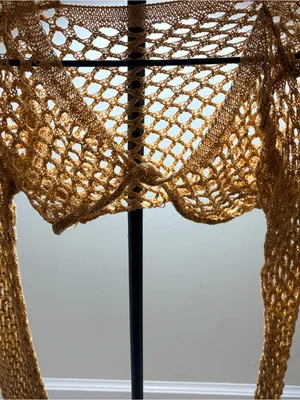 SHEIN Open-Knit Mustard Cropped Shrug thumbnail 4