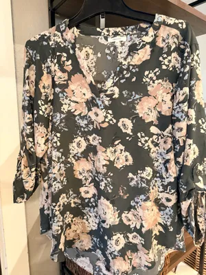 Maurice's Forest Green Fall Loral Blouse thumbnail 7