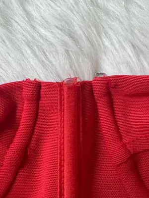 Edikted Teagen Mesh Corset Top in Red thumbnail 7