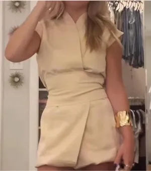 Honeyplum boutique. Wrap It Up dress Beige/tan Wrap dress thumbnail 1