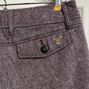 American Eagle Purple Tweed Wool Micro Mini Low Rise Y2K Shorts Academia Preppy thumbnail 4