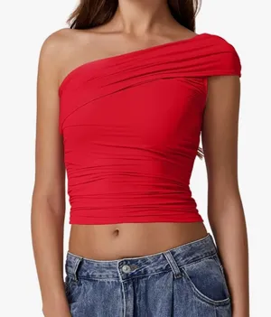 Amazon QINSEN One Shoulder Top thumbnail 1