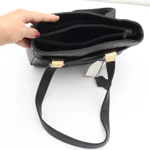Sears Shoulder Bag Women's OS Black Leather Gold Hardware NWT thumbnail 7