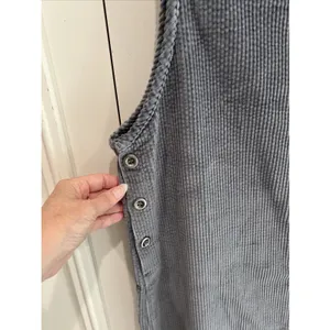 Northern Isles Wide‎ Wale Corduroy Sleeveless Maxi Dress Gray Modest Minimalist thumbnail 2