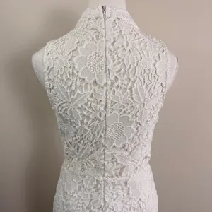 ASTR the Label White Floral Lace High Neck Sleeveless Sheath Dress Size Medium thumbnail 6