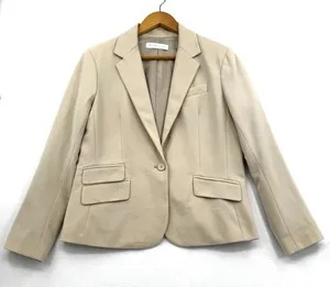 New York & Company Stretch Beige Career Blazer Jacket Office Capsule Women 14 thumbnail 1