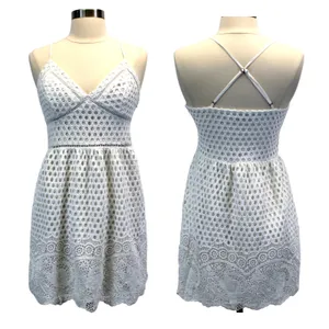 Abercrombie & Fitch Womens S Crochet Mini‎ Dress Sleeveless White Boho Whimsy thumbnail 3
