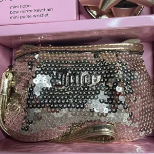 Juicy Couture Gold Mini Hobo 3-Piece Gift Set Wristlet Mirror NWT thumbnail 4