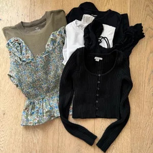 Bundle Aerie American Eagle Mango Button Up Cardigan Bodysuit Size Small Black thumbnail 1