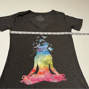 The Mountain Womens Size Small Grey Gray Short Sleeve Shirt Yoga‎ Zen Peaceful thumbnail 4