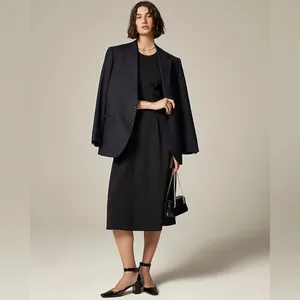 J. Crew Nadia Dress in Ponte Black Seamed Darted Size Small Office Spring thumbnail 2