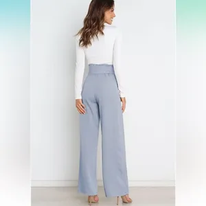 Light Blue Women's High-Waisted Dressy Pants thumbnail 9