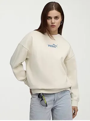 Puma Size Large Women’s In Alpine Snow Floral-Back Crewneck Sweatshirt. New thumbnail 5