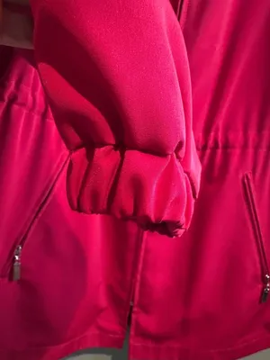 Gallery Red Zip Front Jacket Women's Small Drawstring Waist Lightweight Coat thumbnail 3