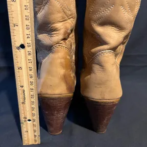 Vintage Zodiac USA Embroidered Tan Western Cowgirl Knee High Boots size 7 thumbnail 6