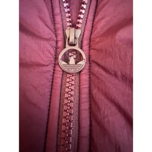 Adidas Originals Trefoil Embossed Burgundy Puffer Jacket Women’s Small thumbnail 4
