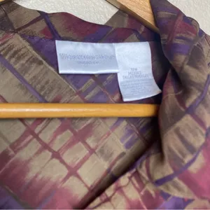 Worthington‎ Plaid Shirt in Purple and Brown Lightweight 18W thumbnail 4