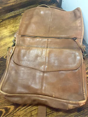 Platonia genuine leather brown crossbody purse thumbnail 3