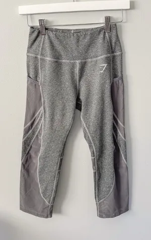 Gymshark Cropped Grey Leggings thumbnail 1