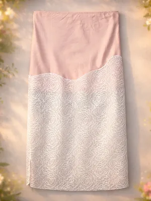 Free People Intimately Pink Lace Satin Midi Skirt Slip NWT Medium thumbnail 6