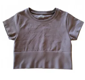 Offline by Aerie Brown Cropped Short Sleeve T-Shirt thumbnail 1