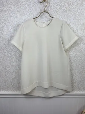 Madewell Cream Back-Zip Oversized Swing Tee - Size - Medium thumbnail 2