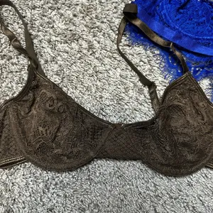 PrettyLittleThing Lace Bralette Duo - Royal Blue and Chocolate thumbnail 2