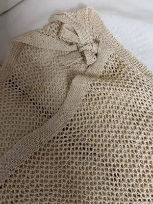 Beige Open Knit Lightweight Wrap Tan Size L thumbnail 5