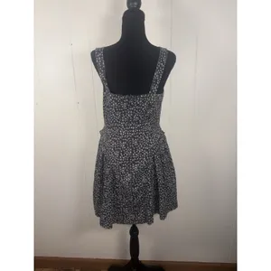english factory printed bustier dress‎ linen blend sleeveless blue floral Medium thumbnail 3