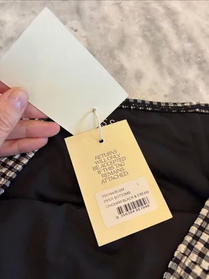 Posse Black and White Gingham High-Waist Bikini Bottoms thumbnail 3