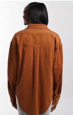 Modish Rebel Burnt Amber Corduroy Long Sleeve Top thumbnail 2