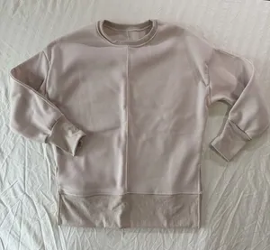 NEW Women's Oversized Tan Crewneck Pullover Sweatshirt Size L #26202 thumbnail 1