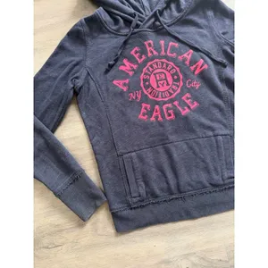 American Eagle Y2K Women's Blue Pink Pull Over Hoodie Sweater Size Small Logo thumbnail 3