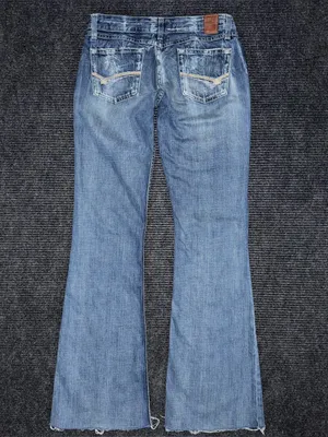 Y2K Buckle BKE Low Rise Star Flare Jeans Women’s 28 x 34 Distressed Grunge LONG thumbnail 3