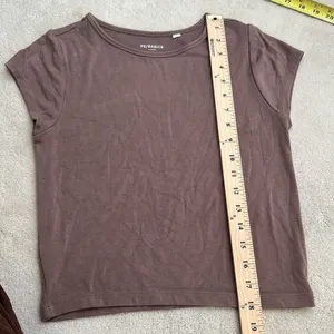 PS Basics by Pacsun Nicole Baby Short Sleeve Crew Neck Brown T-Shirt Medium Y2K thumbnail 9