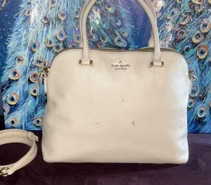 Kate Spade Emerson Cream Pebbled Leather 2 Way Top Handle Satchel thumbnail 1