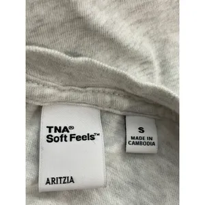 Aritzia TNA Soft Feels Gray Crew Neck Short Sleeve Crop Boxy Tee T-Shirt Top S thumbnail 5