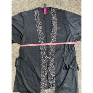 La Senza Black Lace Trim Kimono Robe Size S/M thumbnail 7