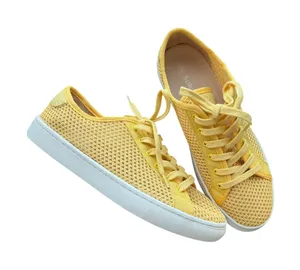 Soludos Ibiza Mesh Knit Lace Up Sneaker Yellow Size 8 thumbnail 1