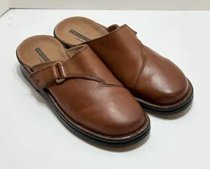 Clarks Women's Brown Leather Soft Cushion Clog Mule Size 7.5 Slip On thumbnail 1