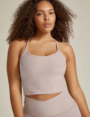 Beyond Yoga Cropped Racerback Tank In Chai thumbnail 1