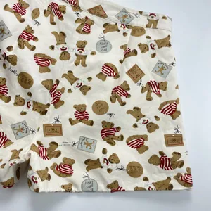 Teddy Bear Print‎ Shorts Christmas Lace Twee High Waisted Women Lace Cream thumbnail 6