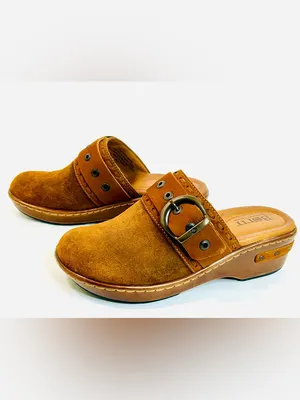 Born Women's Banyan Slip On Leather Clogs size 6 Brown Distressed Suede Leather thumbnail 4