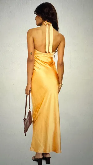 Light Orange Princess Polly Halter Maxi Dress thumbnail 3