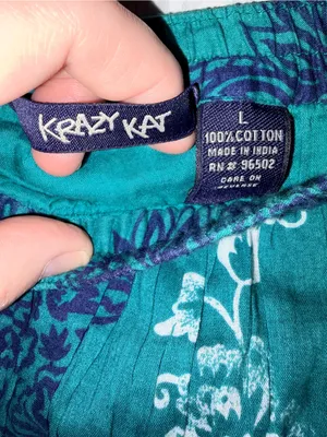 KRAZY KAT 100% Cotton Tiered Floral Maxi Skirt, Large, Teal Boho Cottagecore thumbnail 7